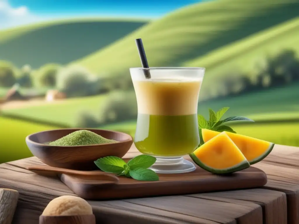 Imagen de sorbetes de yerba mate verano en paisaje vintage (110 caracteres)