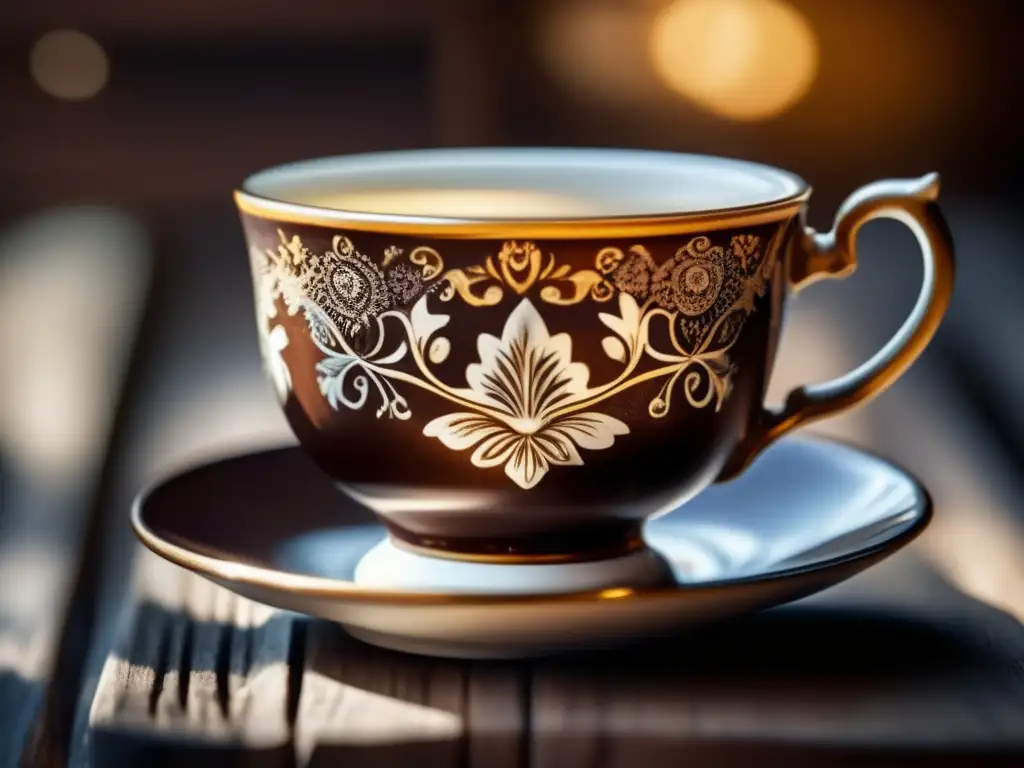 Imagen de taza de té vintage con mate: tradición rioplatense renovada