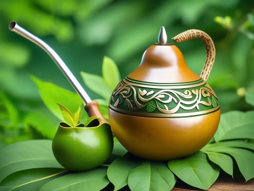 Importancia cultural yerba mate, gourd, bombilla, hojas verdes, tranquilidad