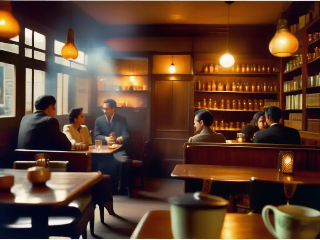 Fotografía vintage de café en Buenos Aires, influencia del mate en literatura