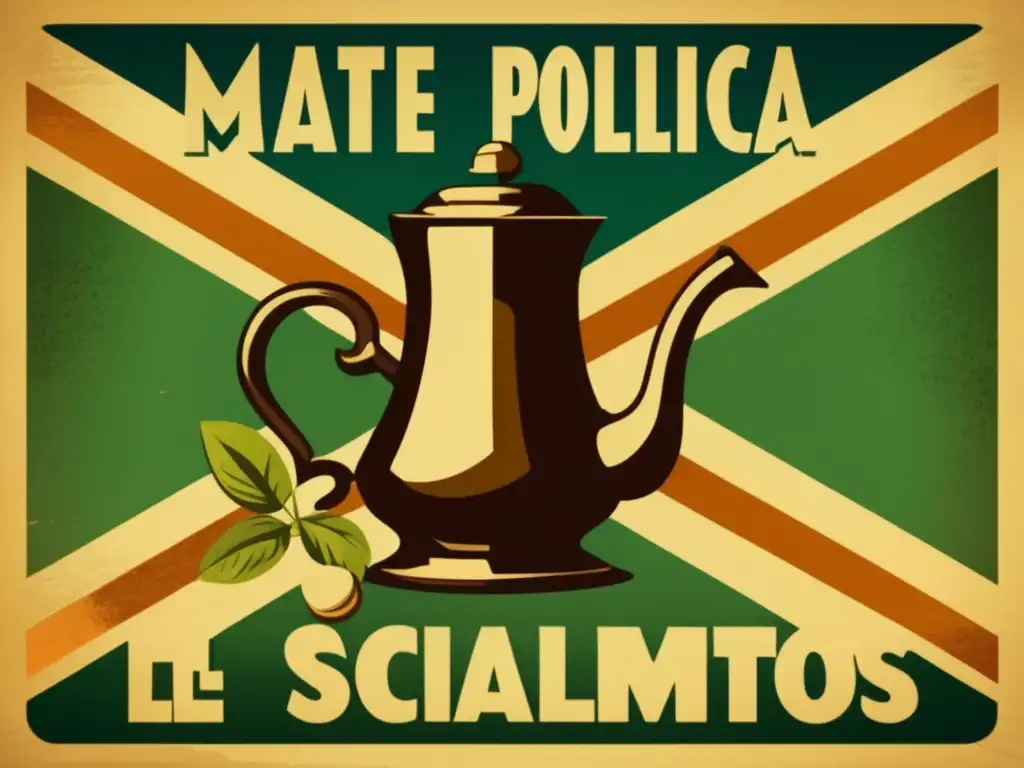 Influencia del mate en movimientos sociales: Grupo diverso compartiendo mate y discutiendo en una habitación vintage