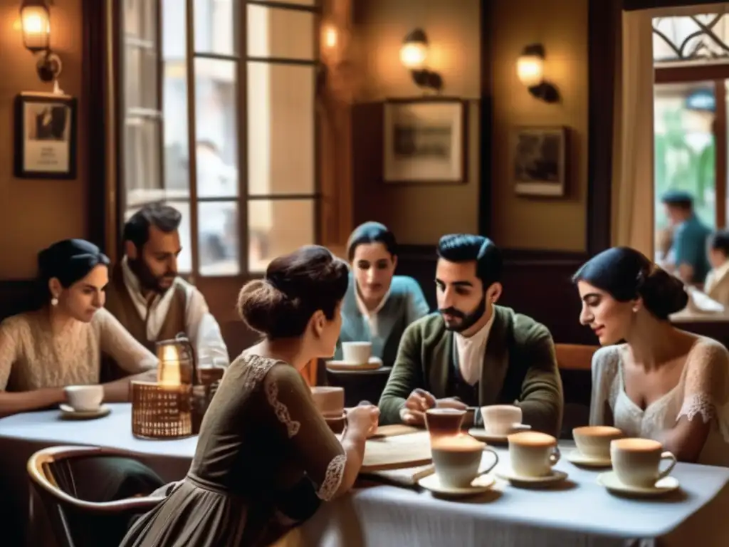 Influencia del mate en la poesía: Escena de café vintage en Buenos Aires, Argentina