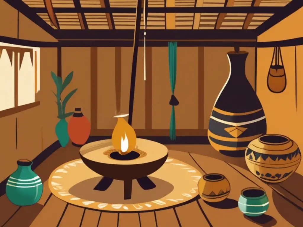 Influencia del mate en relaciones exteriores: ceremonia tradicional sudamericana con mate, yerba mate y diálogo amistoso en una acogedora sala rústica con chimenea