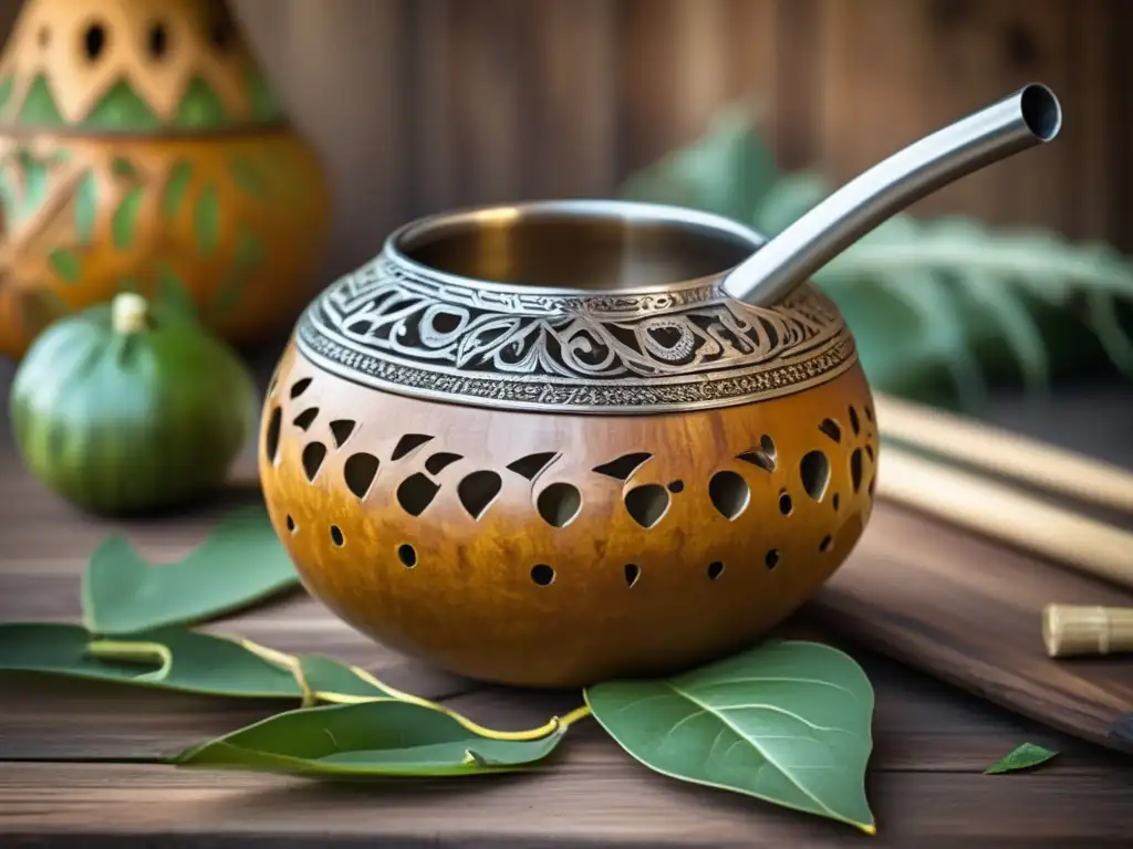 Influencia del mate en Cortázar: Mate gourd, bombilla, artesanía, yerba mate, ritual, nostalgia, herencia cultural