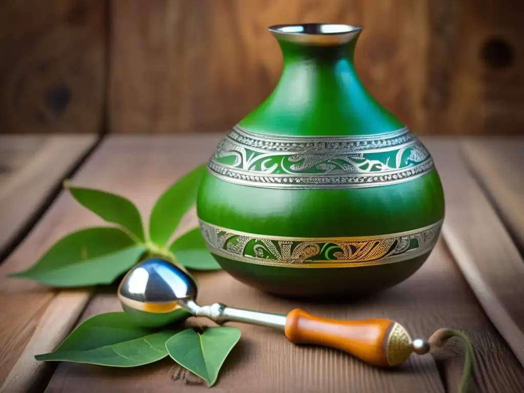 Infusiones nocturnas con mate relajante: gourd, bombilla, yerba mate, tradición, ritual