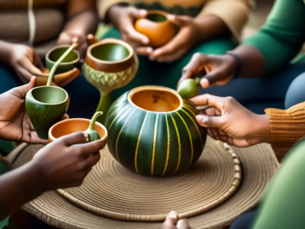 Lecciones de liderazgo en la cultura del mate: grupo compartiendo mate en círculo con detalles tradicionales