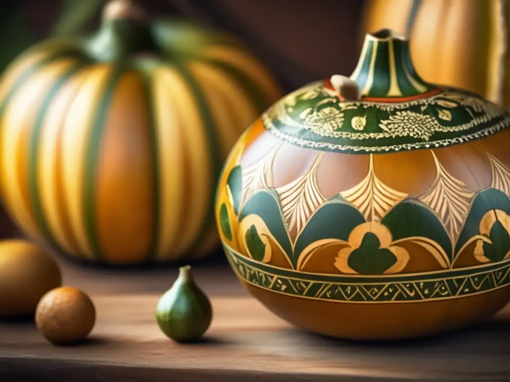 Mate gourd artesanal con diseños tradicionales que representan la cultura brasileña