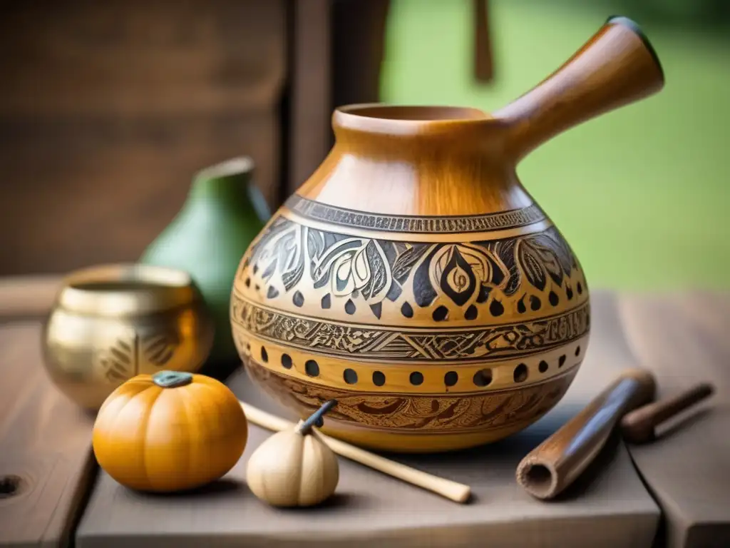 Mate artesanal con personalización: gourd, bombilla, yerba mate, tradición