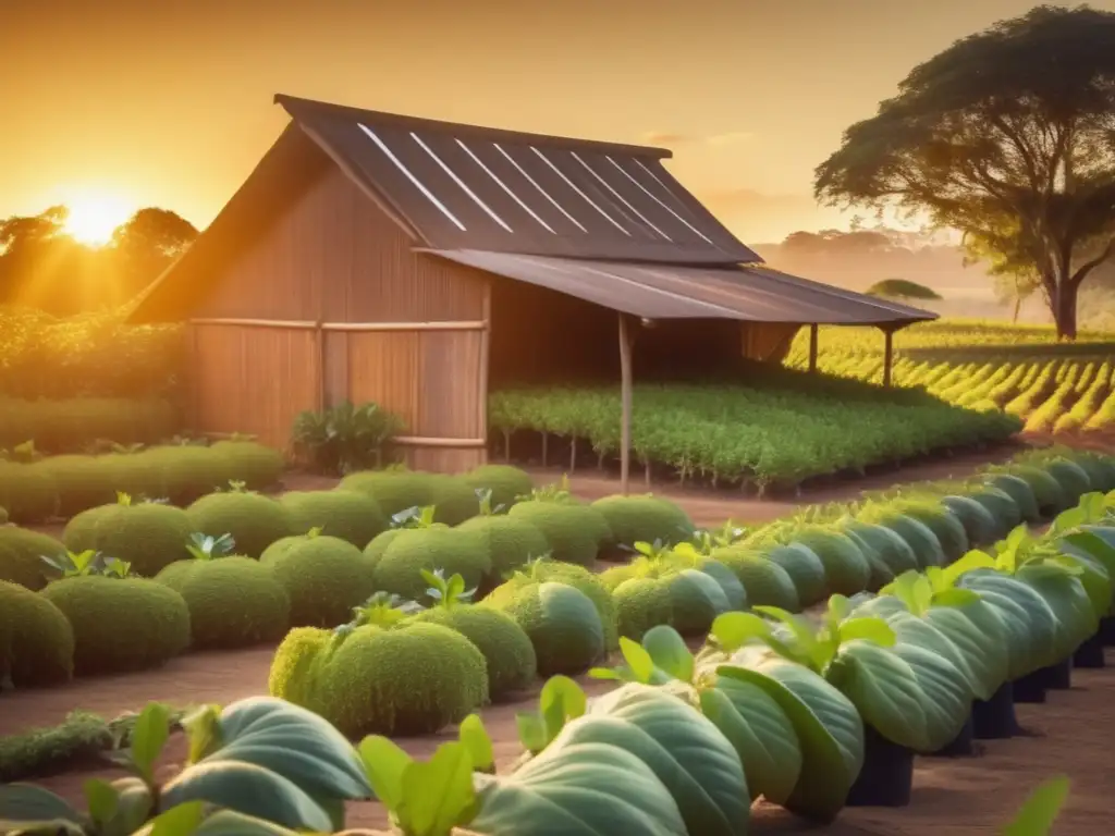 Plantación de yerba mate al atardecer - Estrategias orgánicas cultivo yerba mate