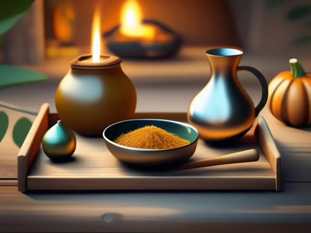 Tradición del mate en aulas: Escena vintage de mate en una acogedora sala con muebles de madera, libros antiguos y personas disfrutando de la compañía