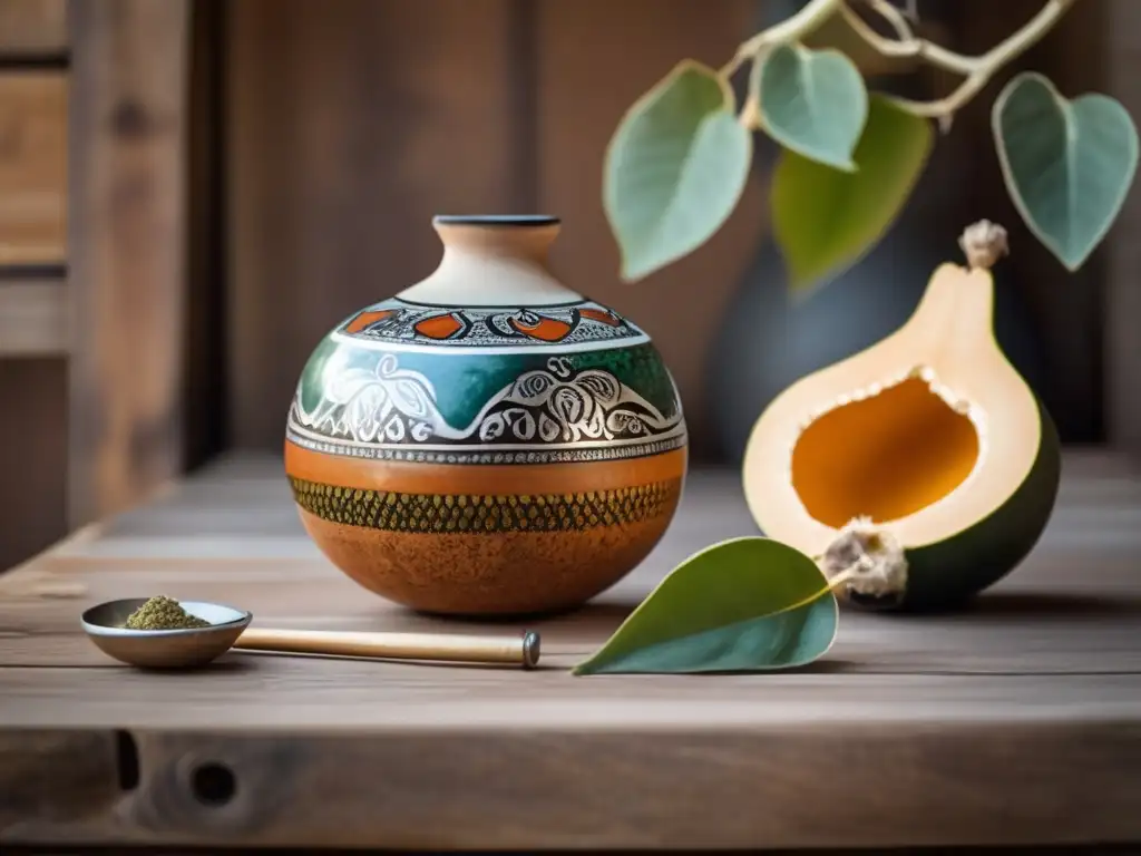 Mate y bombilla en mesa de madera, símbolo de la cultura rioplatense, tradición y significado cultural