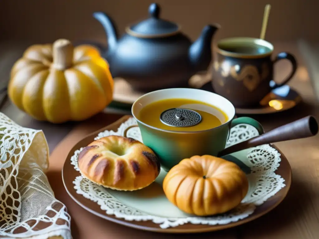 Disfrutar mate sin excederte cafeína en un entorno vintage con yerba mate, pastelería y una decoración antigua