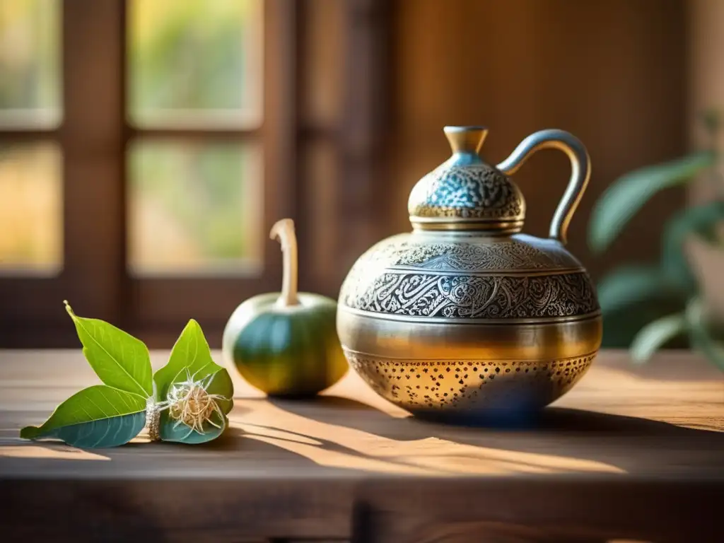 Mate gourd with yerba mate leaves, showcasing traditional mate culture, eco-friendly production practices (110 caracteres)