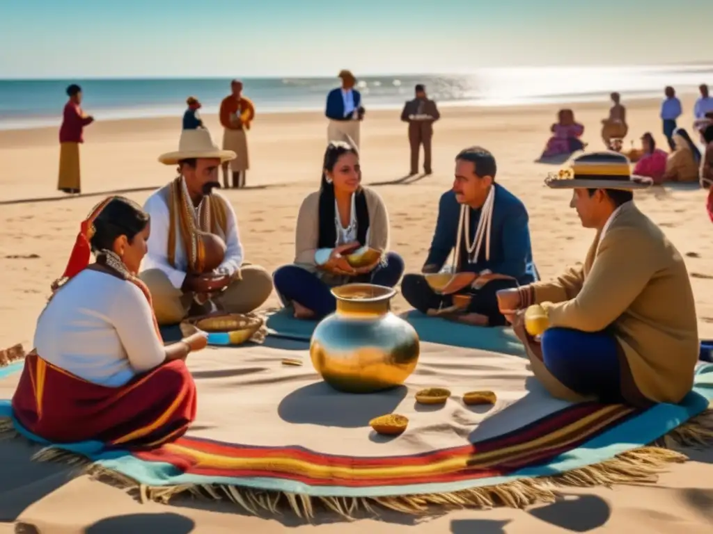 Tradición del mate en la costa: ceremonia vintage en la playa del Río de la Plata