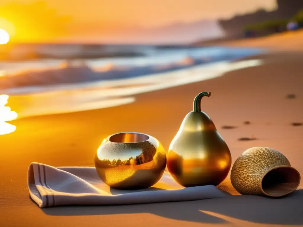 Tradición del mate en la costa: playa dorada, mate, mate gourd, Rio de la Plata, bombilla, manos