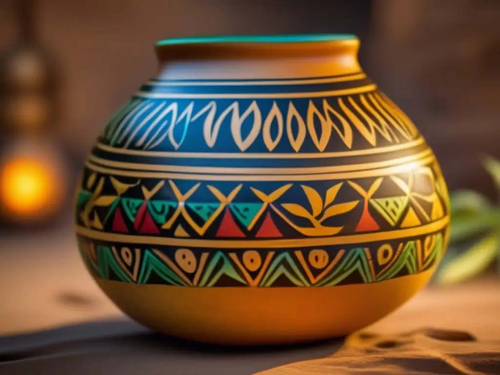 Mate gourd handpainted with indigenous Guarani patterns, showcasing cultural heritage