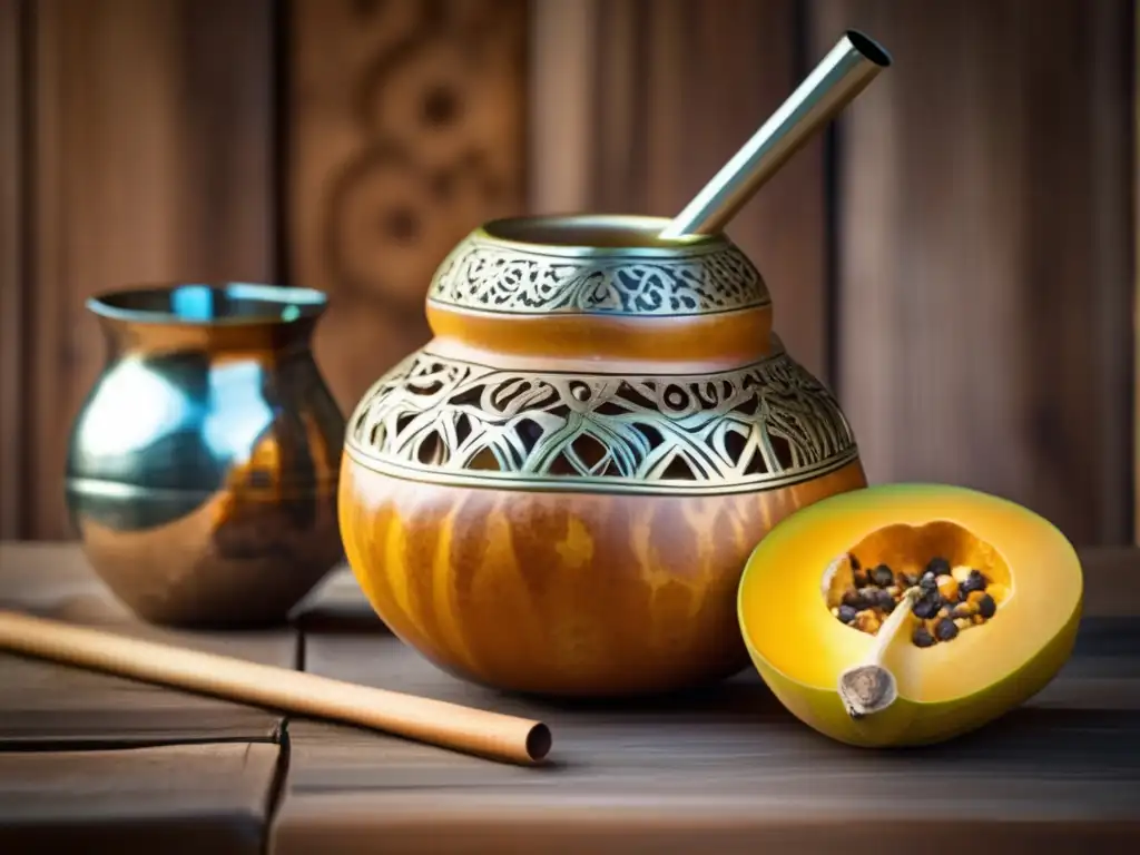 Mate gourd and bombilla showcasing cultural heritage - Efectos del mate en la digestión