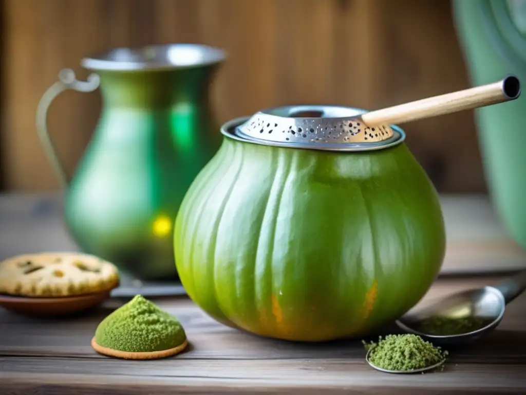 Mate y dulces tradicionales en una escena acogedora -