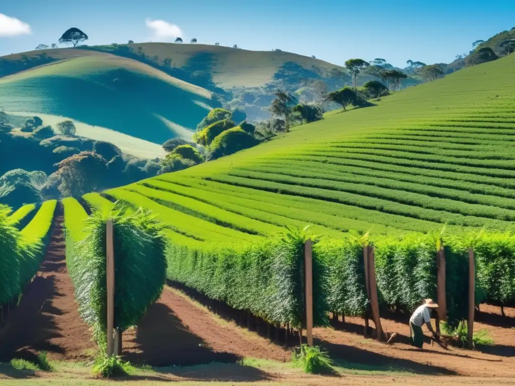 Plantación de mate exuberante y vibrante con control biológico para el futuro del mate