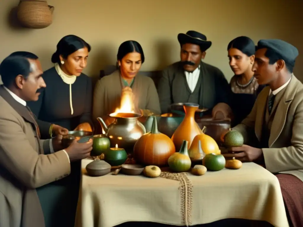 Tradición del mate en inmigrantes: escena nostálgica y camaradería en fotografía vintage del siglo XX