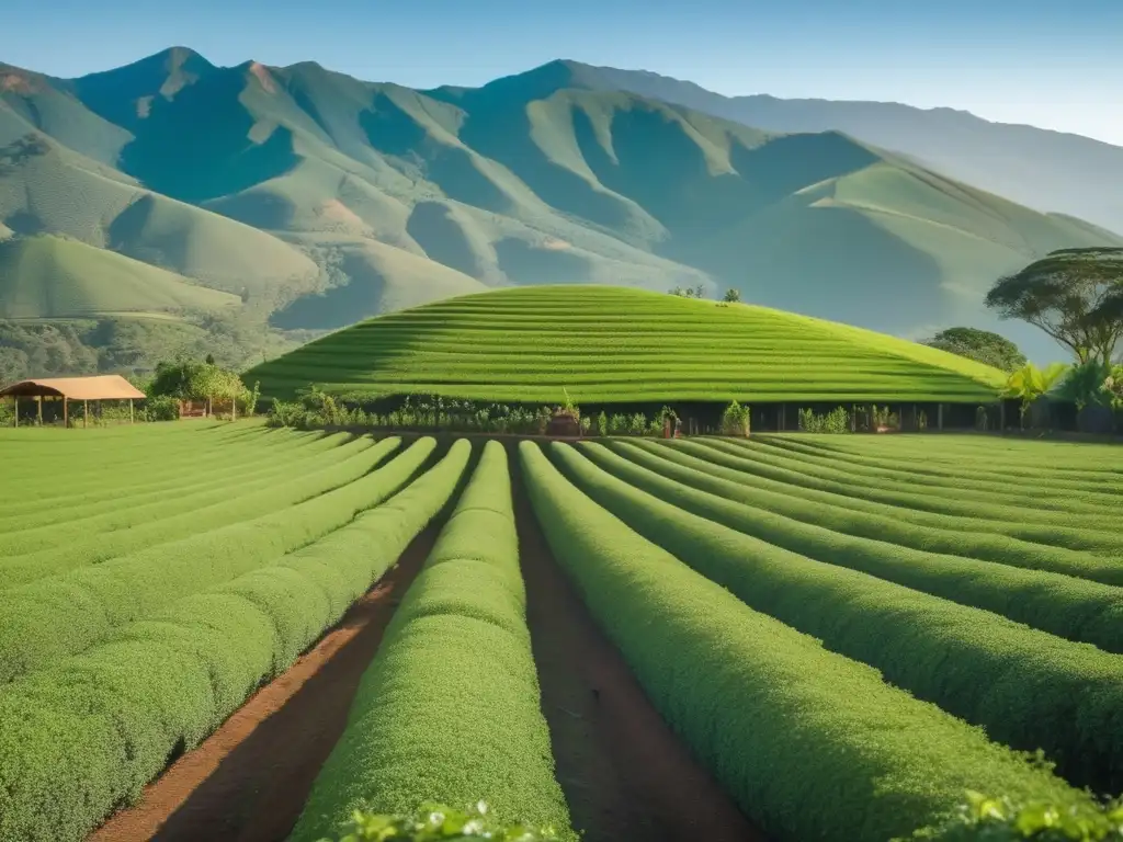 Tradición del mate en la región rioplatense: plantación de yerba mate, agricultores en acción, belleza idílica