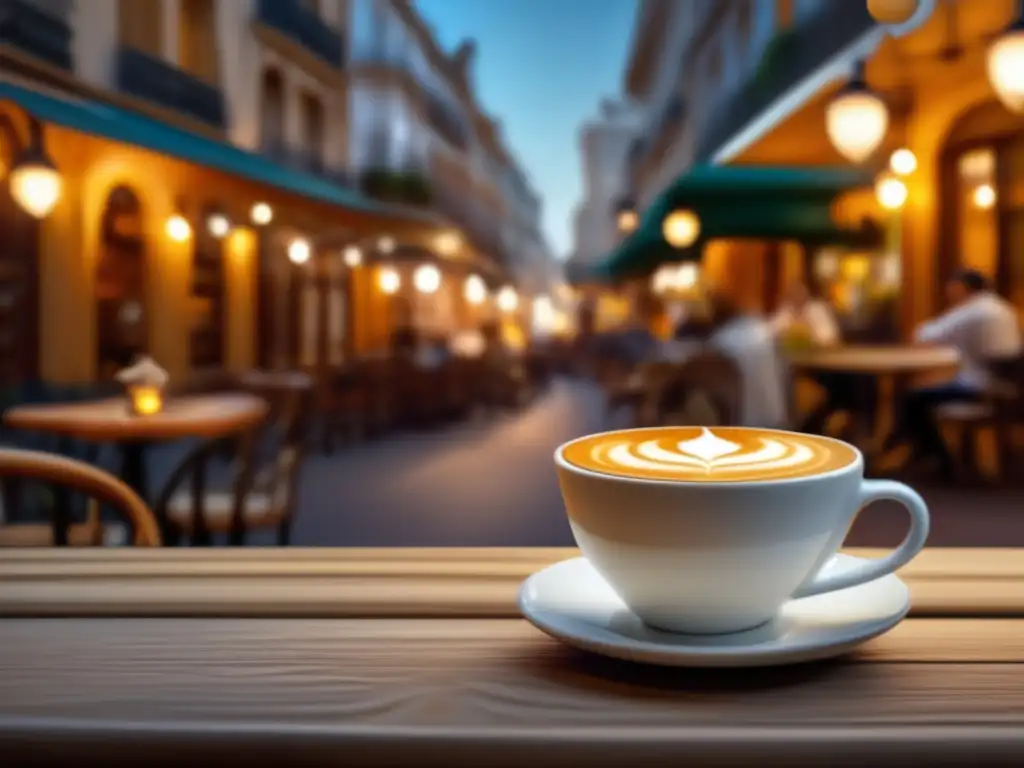 Mate Latte fusión moderna tradición: Café acogedor en Buenos Aires, con decoración elegante, mate latte cremoso y libros en estanterías