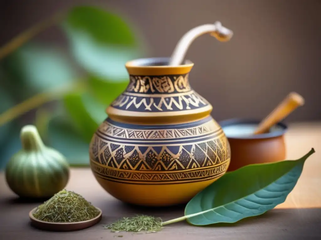 Tradición mate en región rioplatense: gourd, yerba mate, paisaje y ritual ancestral