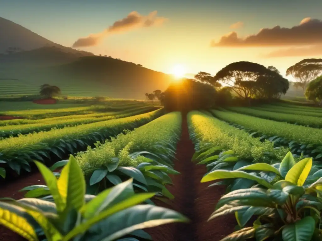 Plantación de yerba mate al amanecer: Proceso de cosecha y preparación de la yerba mate