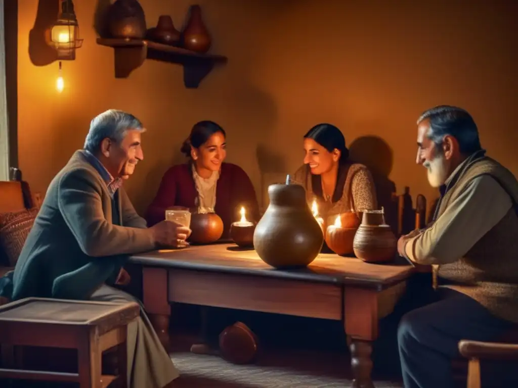 Tradición del mate en Argentina: reunión familiar con mate y pastries