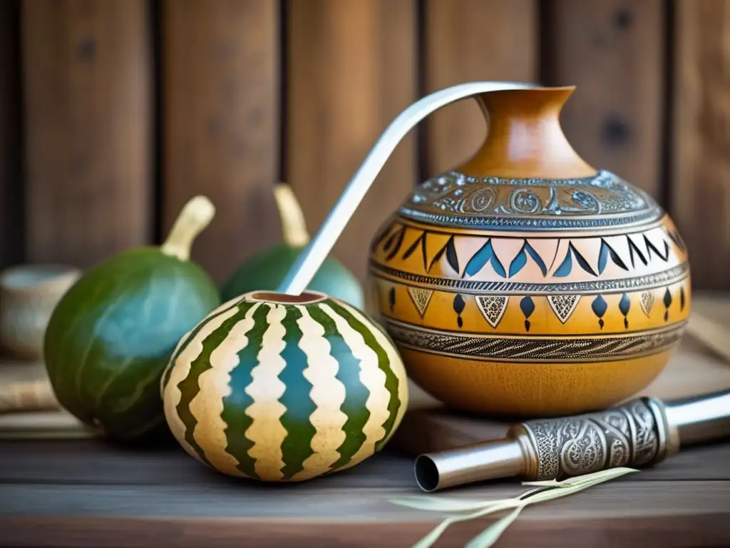 Tradición del mate en el Río de la Plata: mate gourd, bombilla y decoraciones artesanales