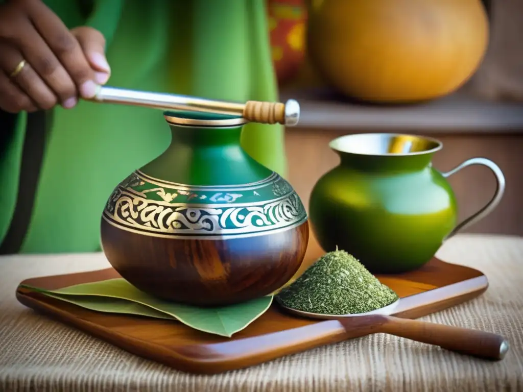 Tradición del mate en el Río Plata: ceremonia vintage con mate, gourd y bombilla, rodeados de accesorios antiguos y ambiente nostálgico