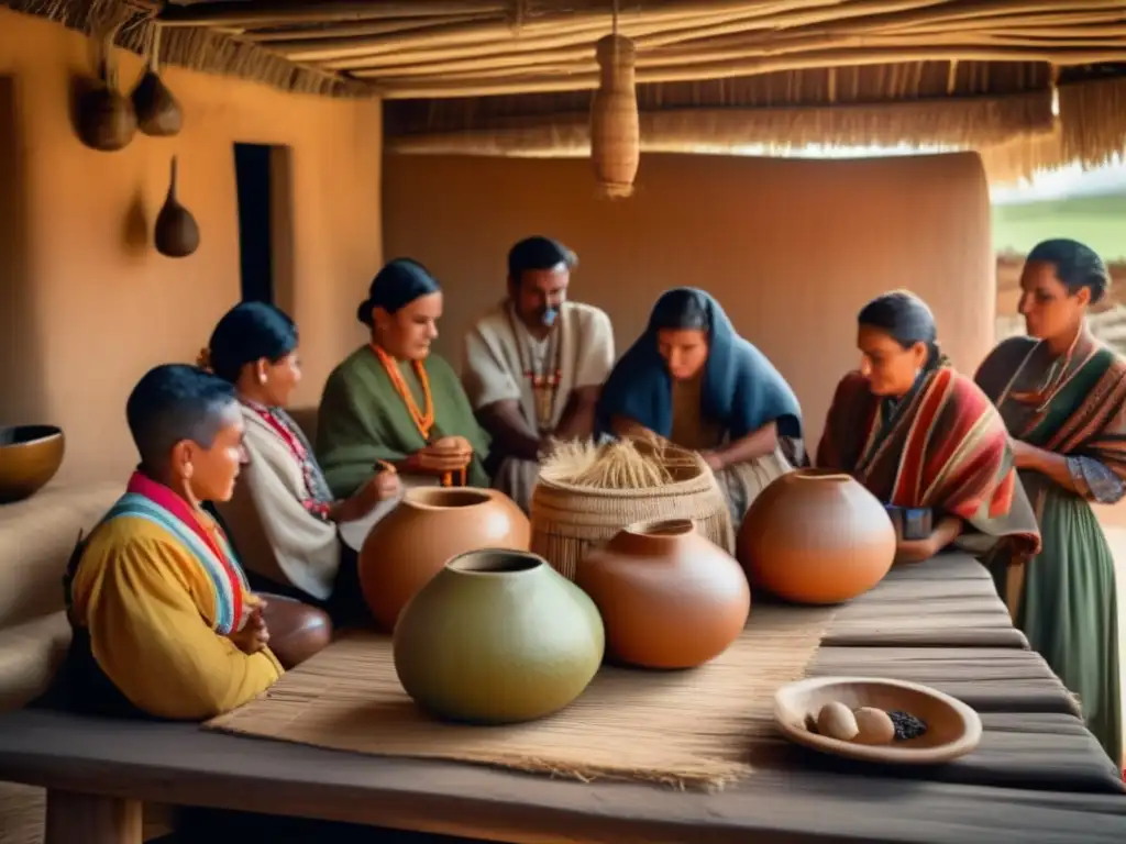 Tradición del mate en la región rioplatense: ceremonia vintage en una casa rústica con gente disfrutando del mate