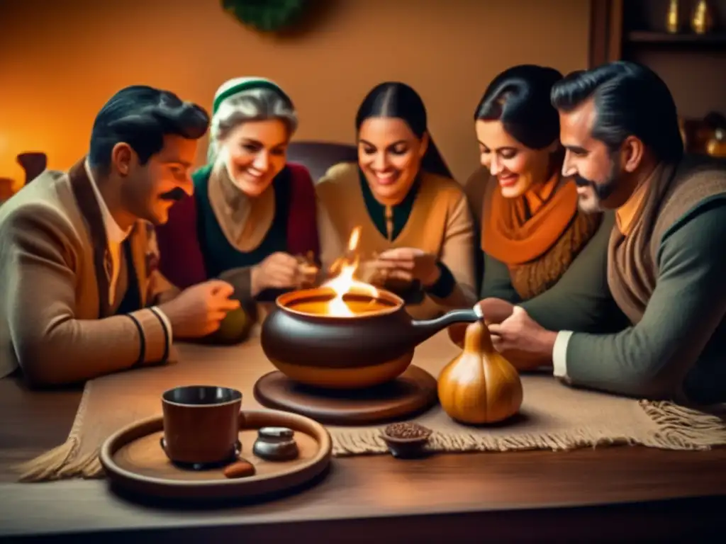 Tradición del mate rioplatense en un círculo lleno de vida