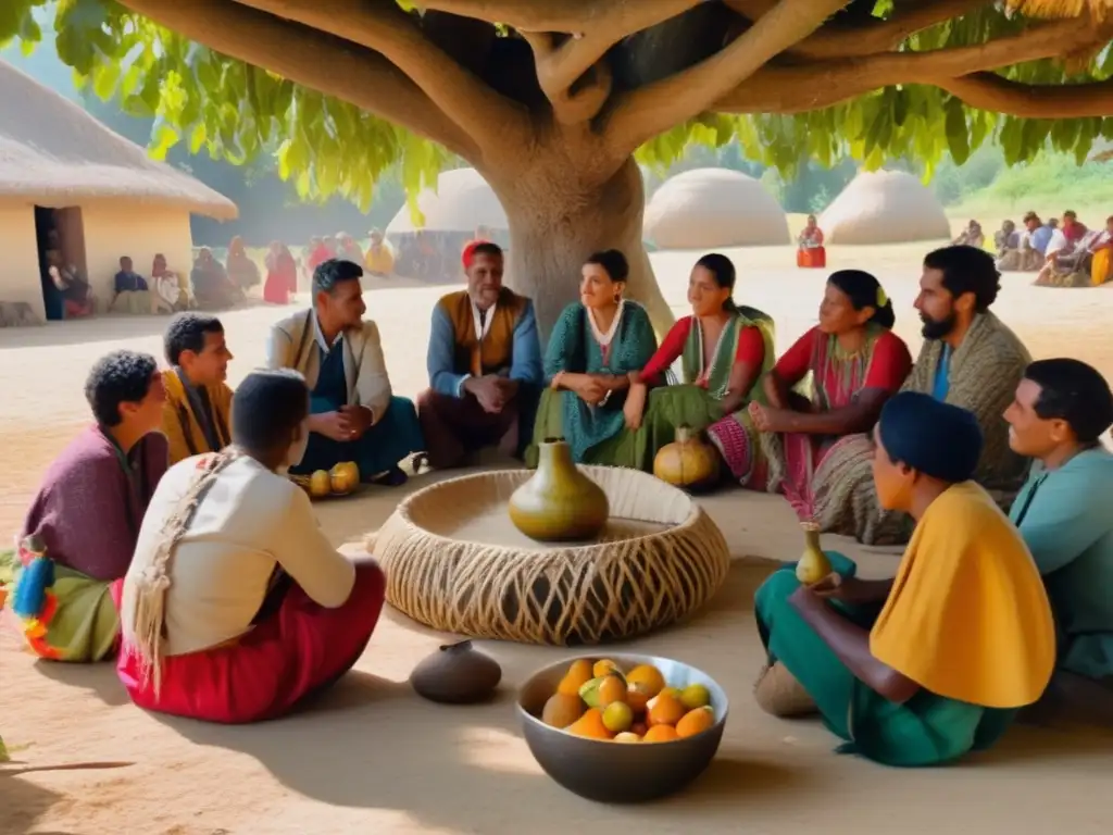 Tradición del mate en la región rioplatense: escena al aire libre con personas en círculo, disfrutando de mate y conversando