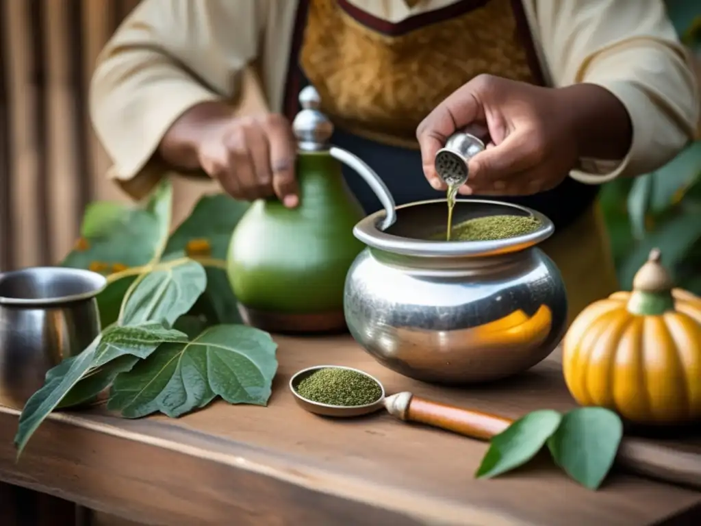 Tradición del mate en la región rioplatense: escena vintage con mate, bombilla, mateador, agua caliente, accesorios y nostalgia