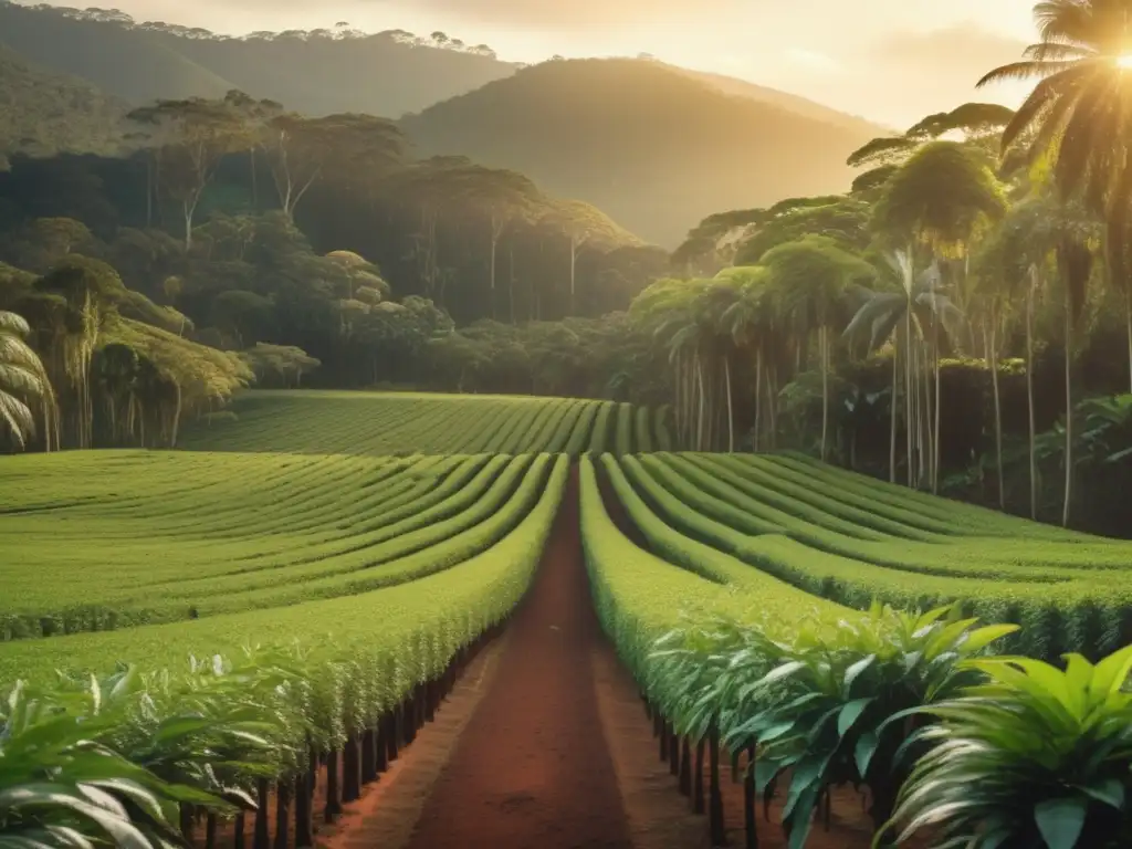 Plantación de yerba mate en selva sudamericana: agricultura sostenible y belleza del cultivo, sin errores comunes