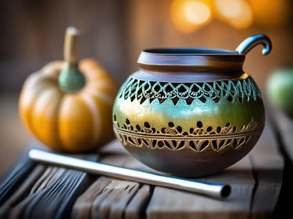 Tradición del mate en el siglo XXI: Gourd, bombilla, mesa rústica, historia y tradición, mate aromático, herencia cultural