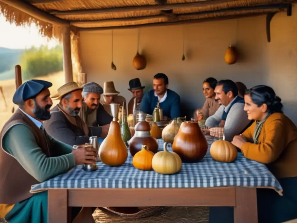 Tradición del mate en el sur: reunión de mate con amigos en el campo