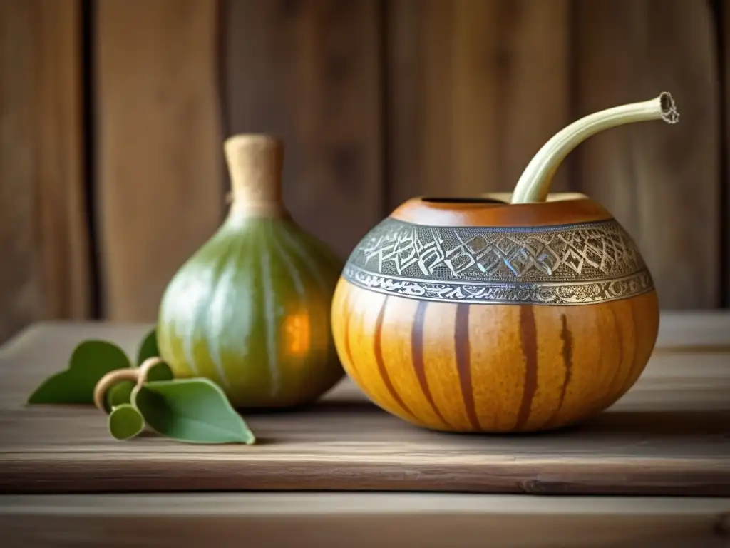 Mate tradicional con gourd, bombilla y realidad aumentada