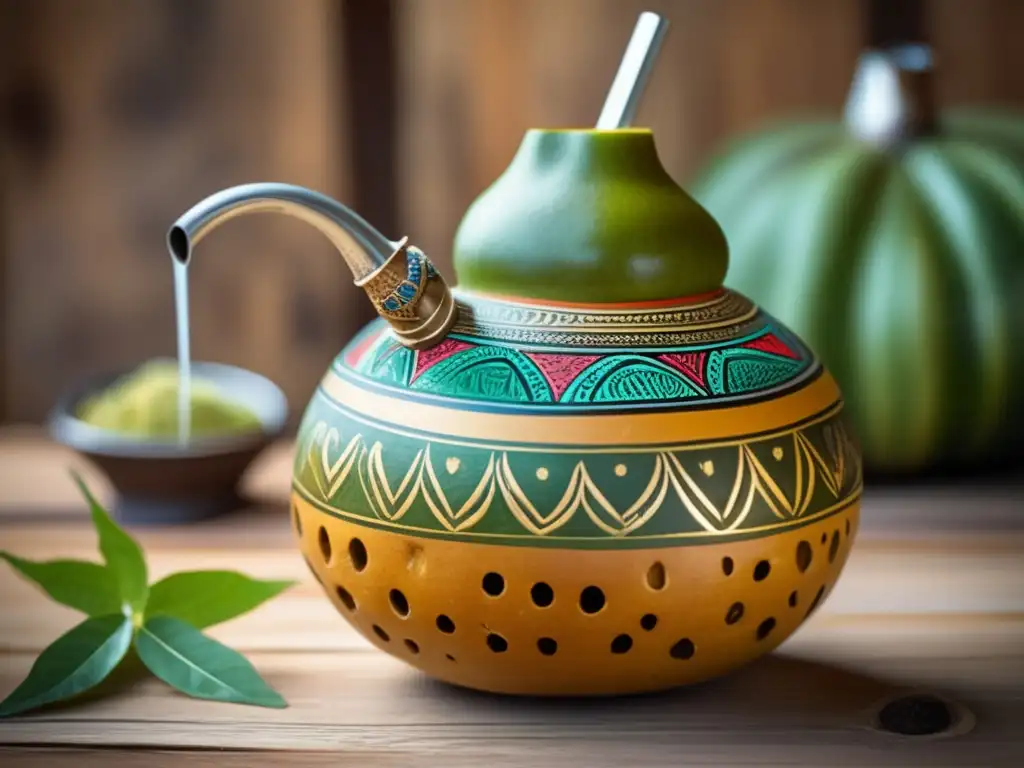 Mate tradicional con diseño elaborado y bombilla: nuevas formas de consumir mate