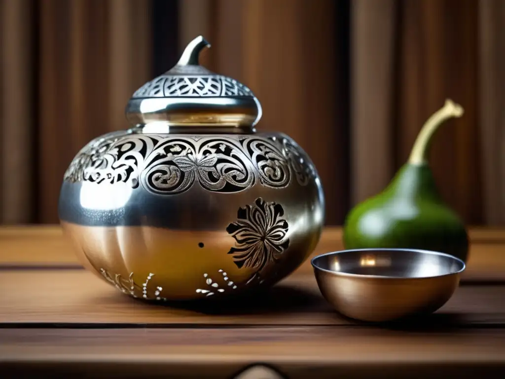 Mate tradicional y yerbas saborizadas Mate tradicional con yerbas saborizadas y bombilla de plata