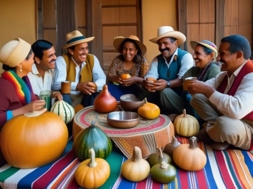 Tradición del mate en el turismo: Un círculo de mate tradicional en la región rioplatense, con personas compartiendo en un ambiente acogedor