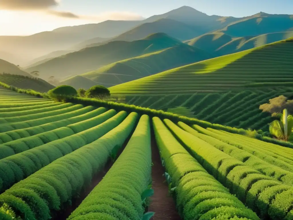 Plantación de yerba mate y viñedos en las Rutas del mate y vino rioplatense