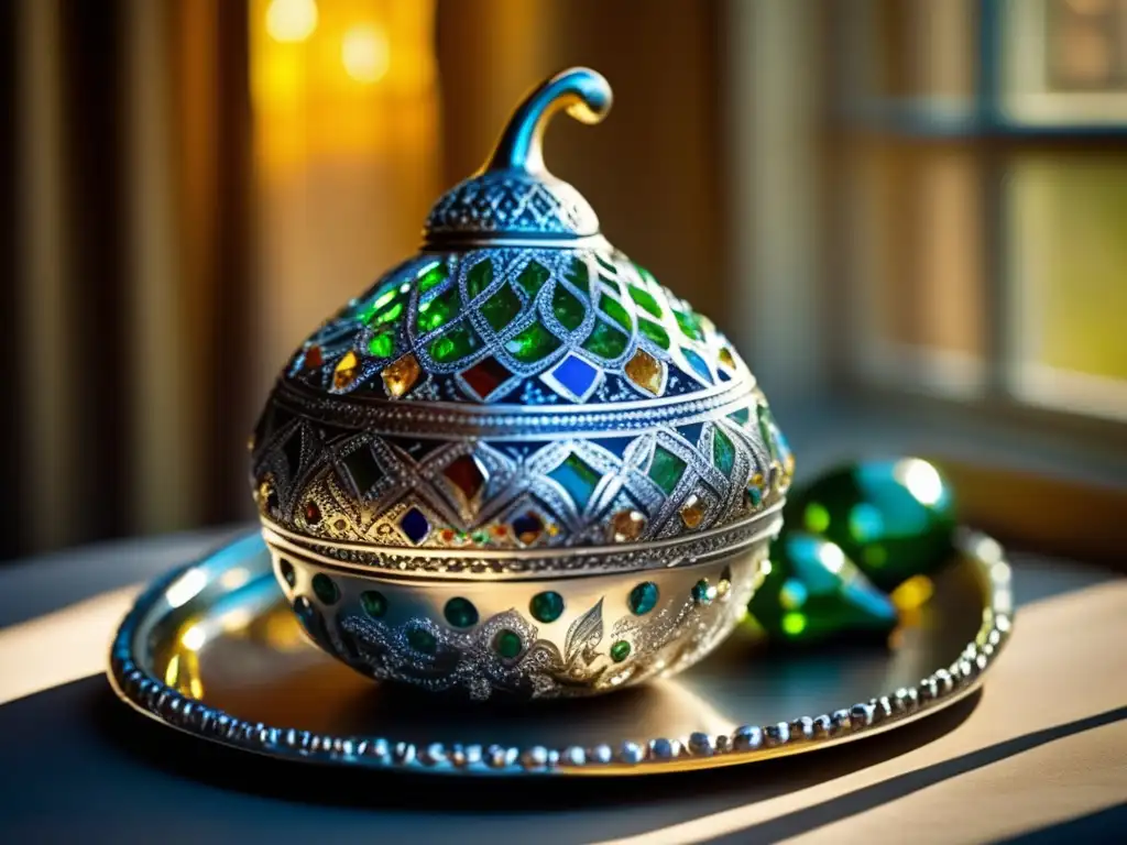 Mate gourd adorned with gemstones, a masterpiece of elegance and tradition