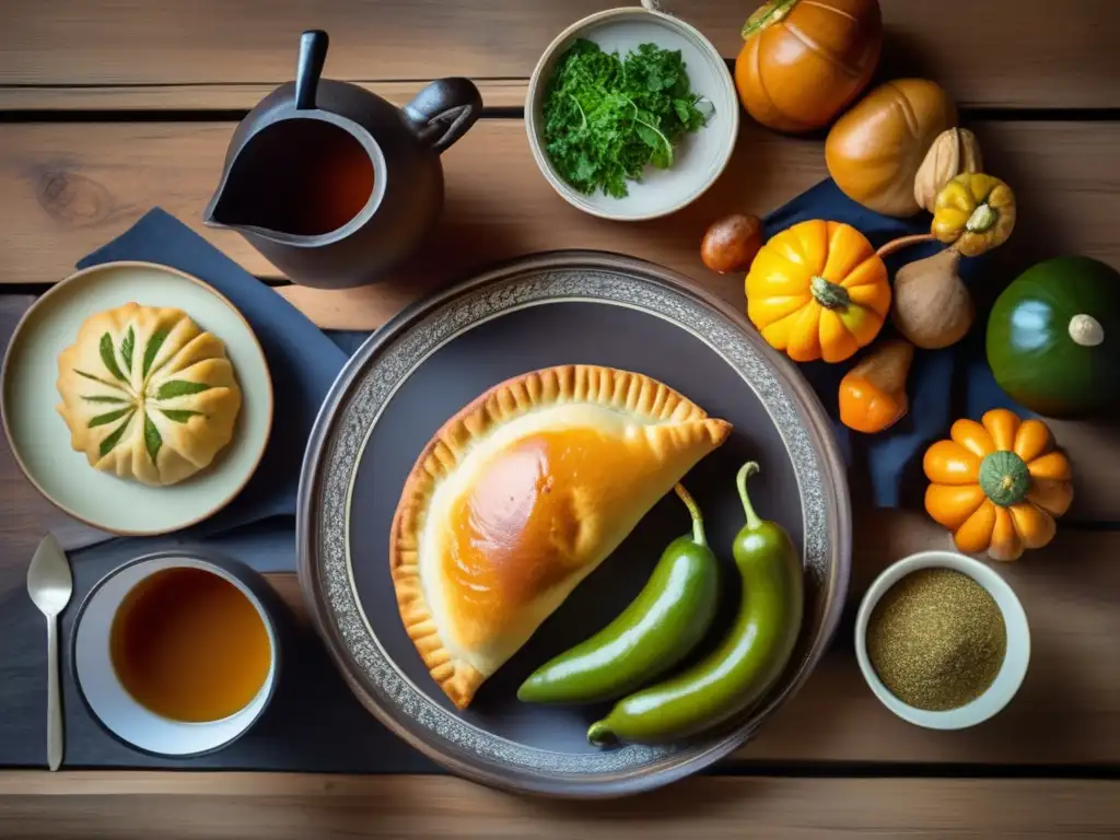 Mesa de comida argentina con mate para maridar comidas