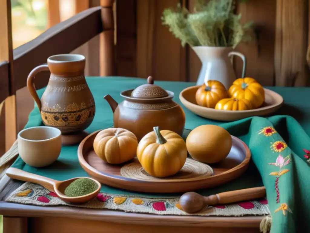 Mesa rústica para mateada con facturas tradicionales