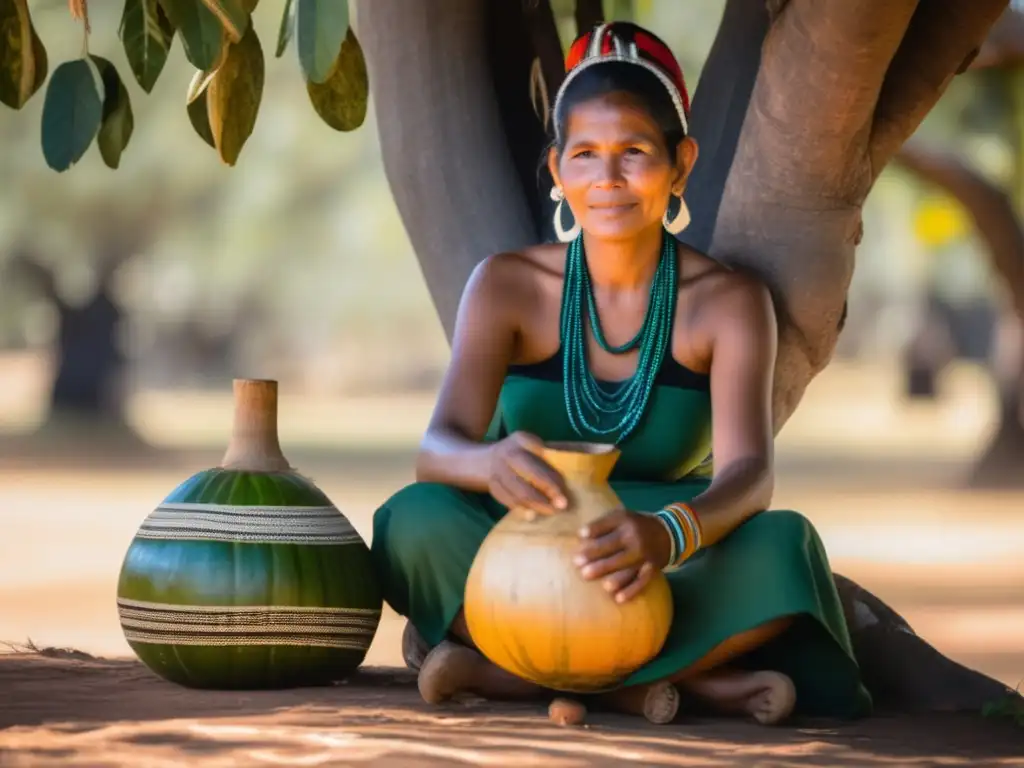 Mujer guaraní, tradición y mate: Cultivo, historia y paisajes de Sudamérica