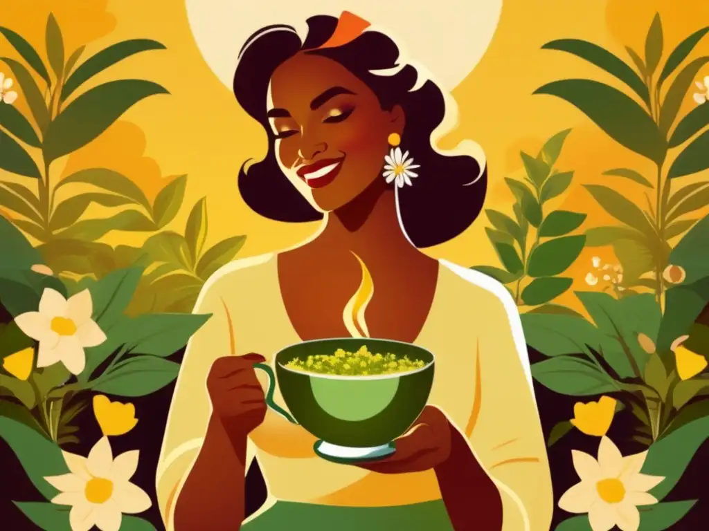 Mujer con piel radiante y yerba mate: Beneficios para la piel