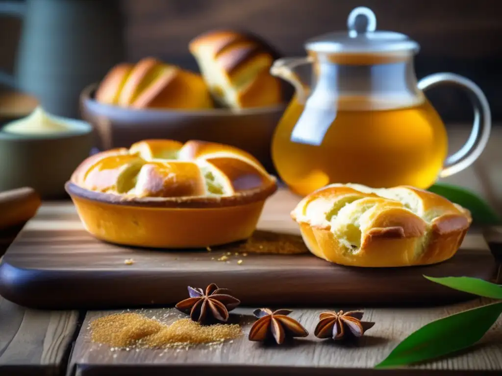 Panadería con Identidad infusionada con mate, facturas doradas y aroma tentador en una imagen vintage