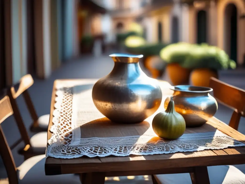 Patio soleado en Buenos Aires, Argentina: Tradición rioplatense de mate y encuentros sociales